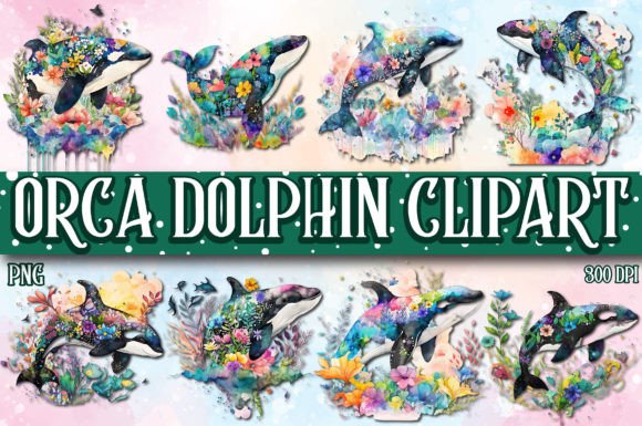Download Orca Watercolor Sublimation Clipart - Orca Collection
