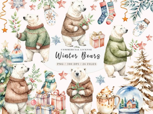 Download Polar Bear Clipart, Winter Bear Clipart, - Polar bear clipart Collection