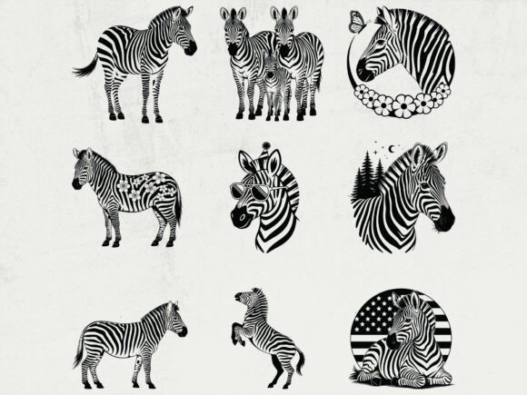 Download Zebra SVG Bundle, Hand-Drawn Animal Clip - Zebra Collection