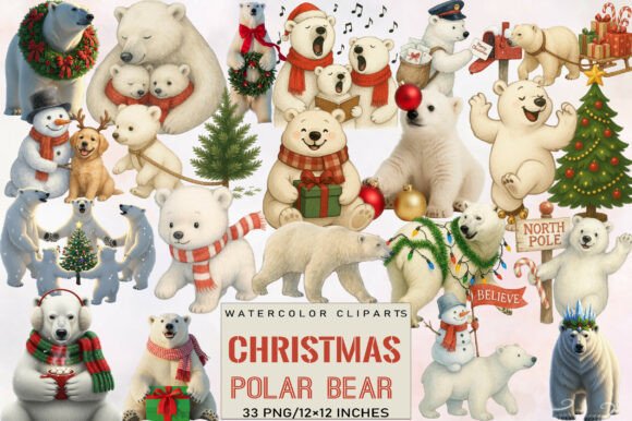 Download Christmas Polar Bear Clipart - Polar bear clipart Collection