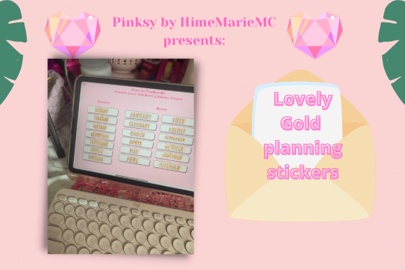 Download Lovely Gold Digital Planning Stickers - Digital planning Collection