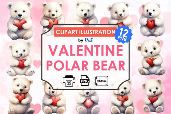 Download Valentine Polar Bear Clipart Bundle - Premium Bundle