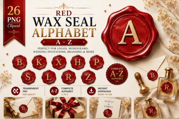 Download Red Wax Seal Alphabet a - Z - Seal Collection