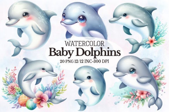Download Watercolor Cute Dolphin Clipart - Dolphin clipart Collection