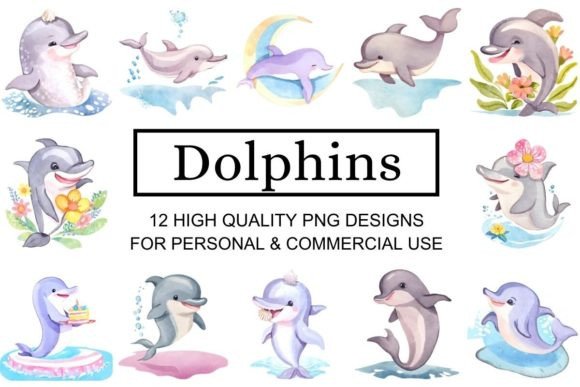 Download Stunning Watercolor Dolphin Clipart - Dolphin clipart Collection