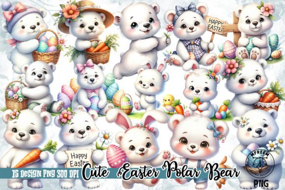 Download Cute Easter Polar Bear Clipart PNG - Polar bear clipart Collection