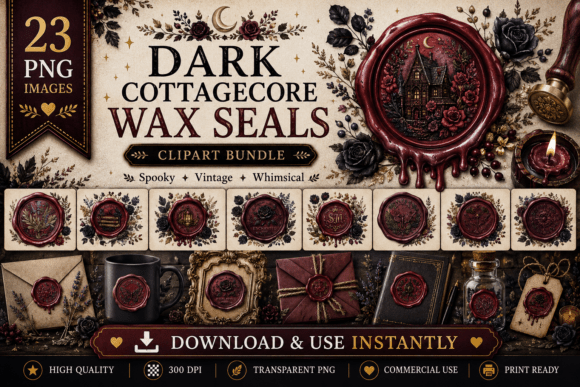 Download Dark Cottagecore Wax Seal Clipart - Seal Collection