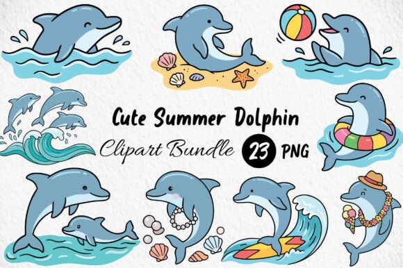 Download Cute Summer Dolphin Clipart - Dolphin clipart Collection