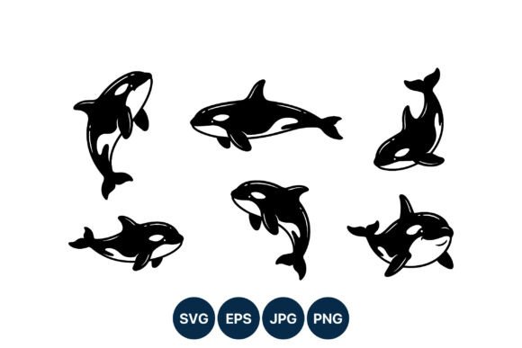 Download Orca Whale Vector Art Swimming Black - Orca Collection
