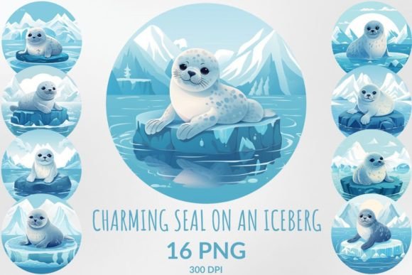 Download Charming Seal on an Iceberg Sublimation - Seal Collection