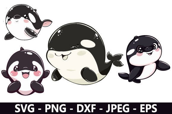 Download Cute Orca SVG Bundle - Orca Collection